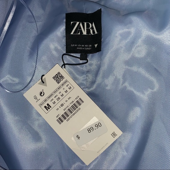 NWT Zara Oversize Straight Cut Blue Blazer Pockets Medium - Picture 16 of 16